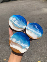 Load image into Gallery viewer, Beach Button Teak Epoxy Coaster - Set of 3 BBT002